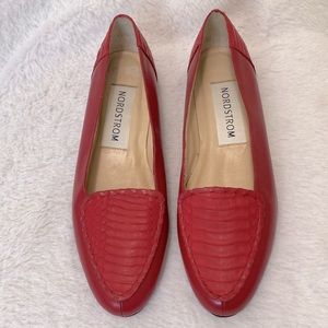 Nordstrom All Leather Red Loafer Sz 71/2 N